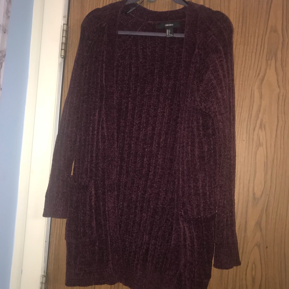 Wine colored cardigan